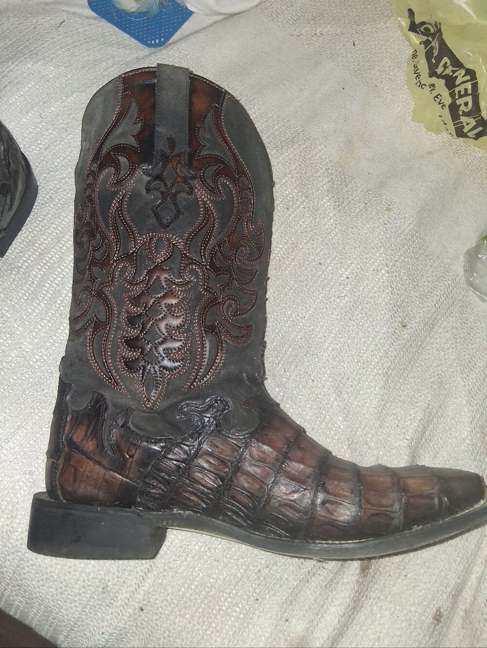 Men's Brown Embossed Western Cowboy Boot